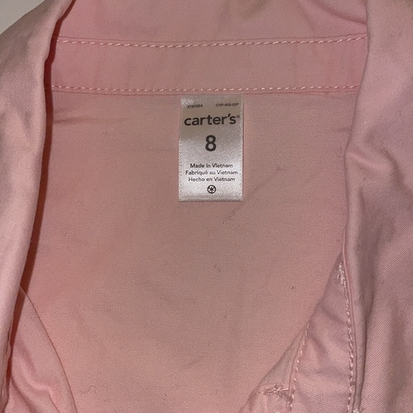 Carters Light weight, light pink button up jacket, girl size 8 - Picture 4 of 5